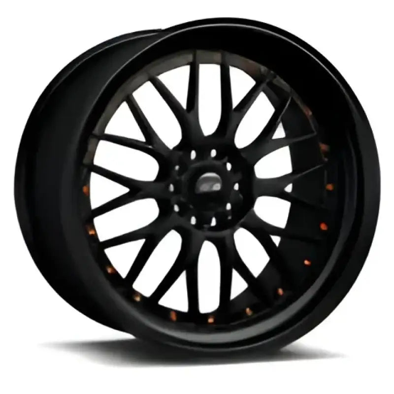 Black multi-spoke car wheel from DragonFire Racing DFR Az Tee Teal Hi-Vis Md