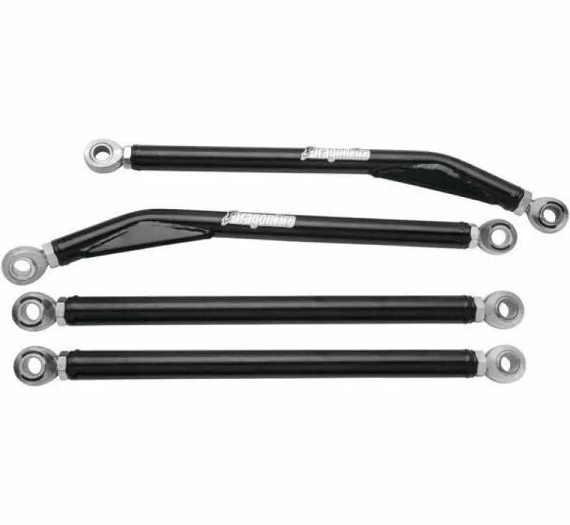 Black metal suspension control arms on DragonFire Racing DFR Circle Logo Red XL 523114