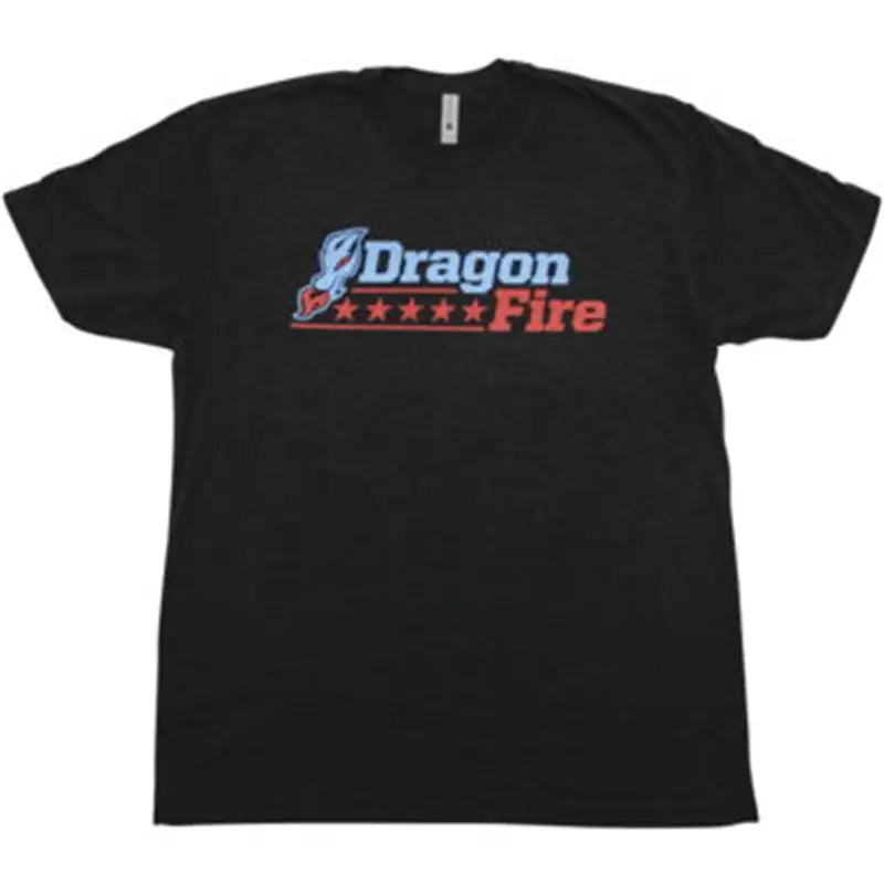 Black DragonFire Racing DFR logo tee with Dragon Fire graphic in 2XL size