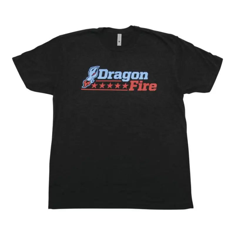 Black DragonFire Racing DFR tee with racing DFR logo front view