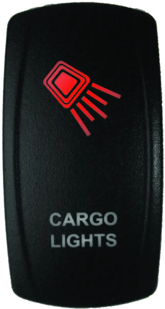 Black cargo lights switch with red illumination for DragonFire Racing lighted cargo lights