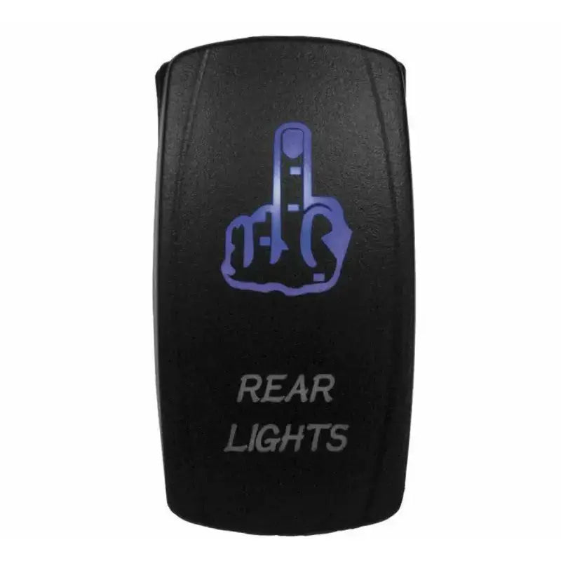 Black rocker switch with offensive gesture for DragonFire Racing lighted rear light on/off