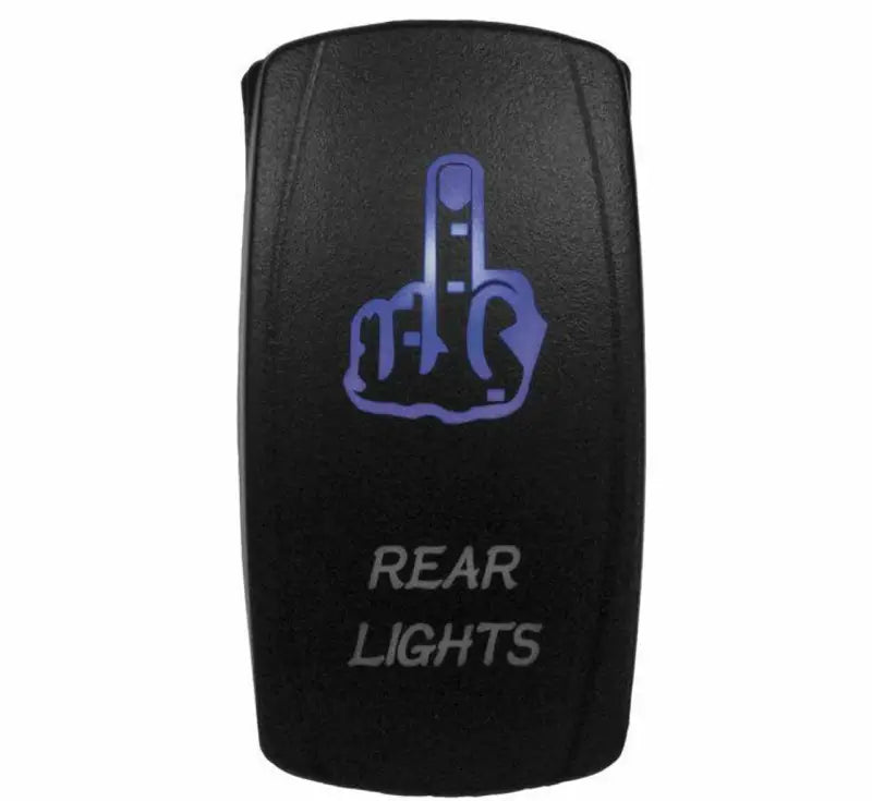 Black rocker switch with offensive gesture for DragonFire Racing lighted rear light on/off
