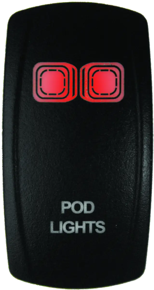Black rocker lighted switch with red lights for DragonFire Racing Lighted Switch Grill On/Off