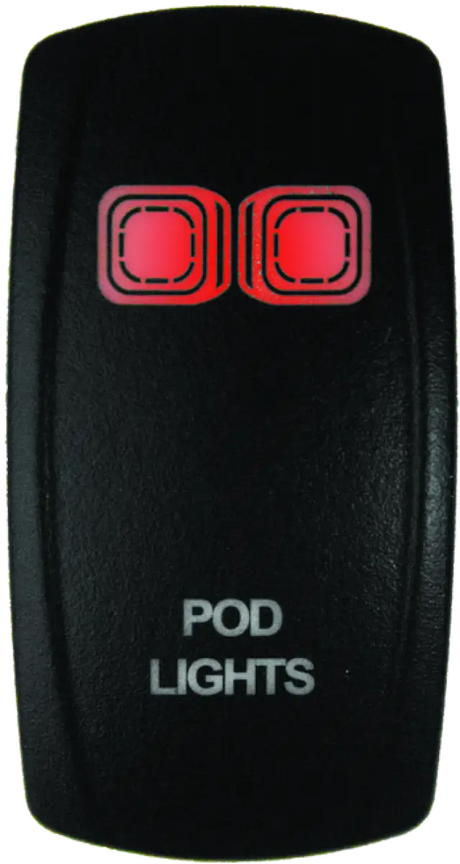 Black rocker lighted switch with red lights for DragonFire Racing Lighted Switch Grill On/Off