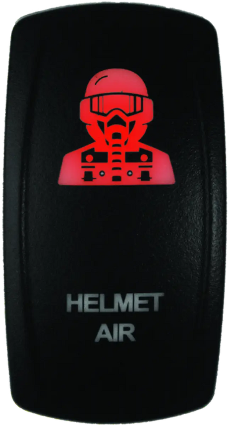 Black helmet air switch from DragonFire Racing with lighted switch for hel air on/off