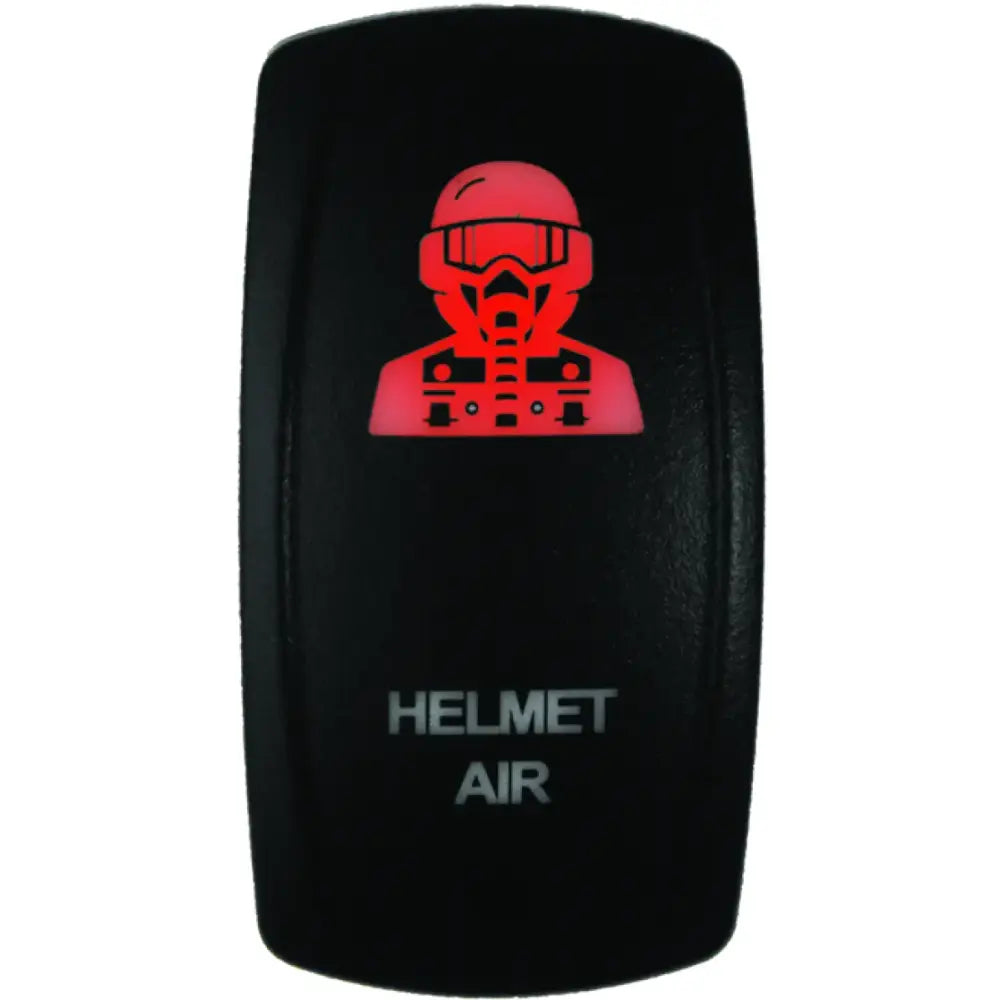 Black helmet air switch from DragonFire Racing with lighted switch for hel air on/off