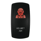Black rocker switch with helmeted figure for hel air DragonFire Racing lighted switch on/off
