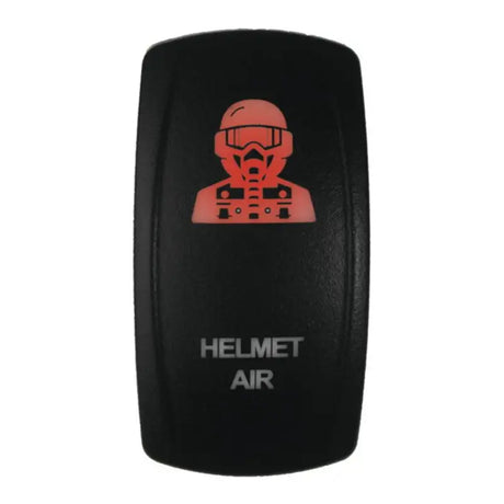 Black rocker switch with helmeted figure for hel air DragonFire Racing lighted switch on/off
