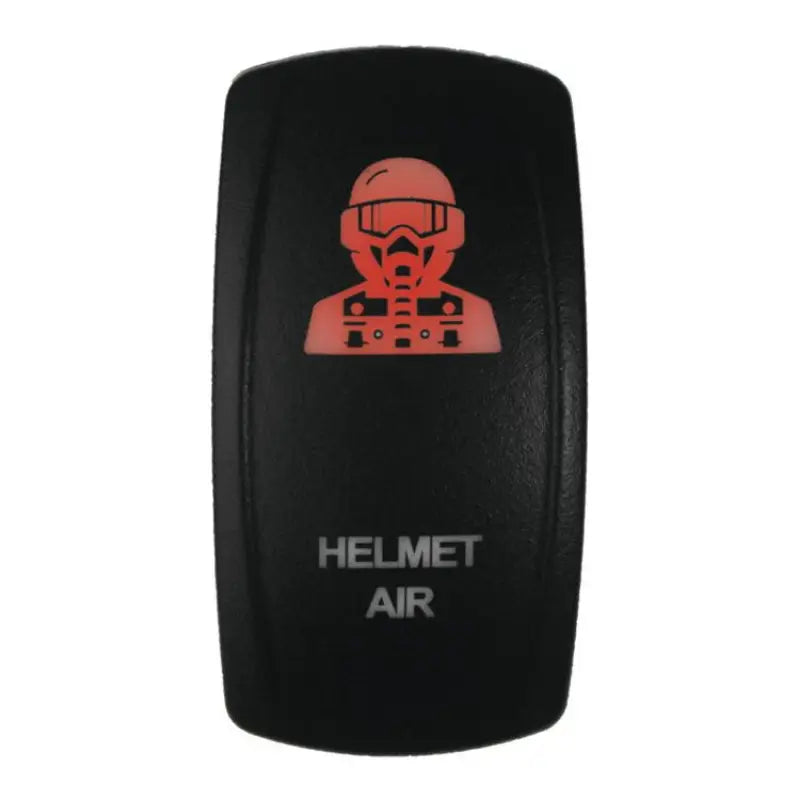 Black rocker switch with helmeted figure for hel air DragonFire Racing lighted switch on/off