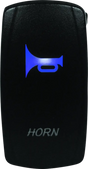 Illuminated horn switch from DragonFire Racing Lighted Switch Horn On/Off Blue