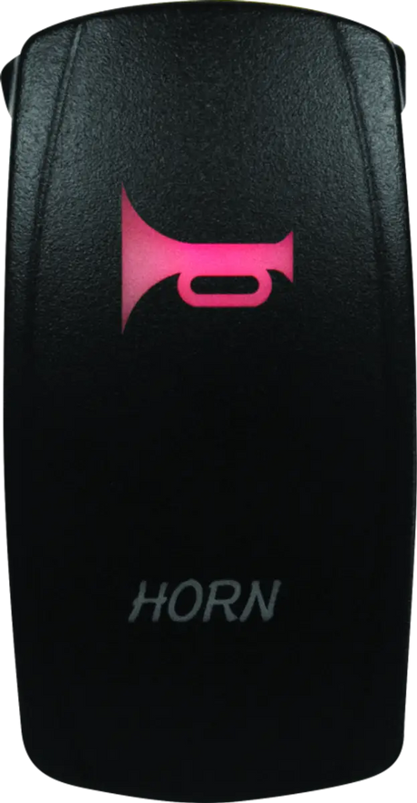Black horn switch with pink illumination from DragonFire Racing Lighted Switch Horn On/Off Red 521372