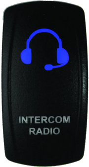 DragonFire Racing lighted switch with blue LED and headset icon for gaming setup