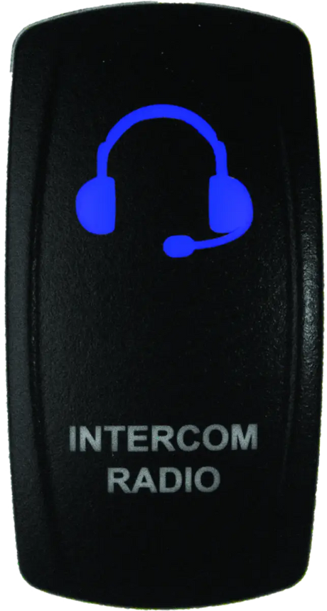 DragonFire Racing lighted switch with blue LED and headset icon for gaming setup