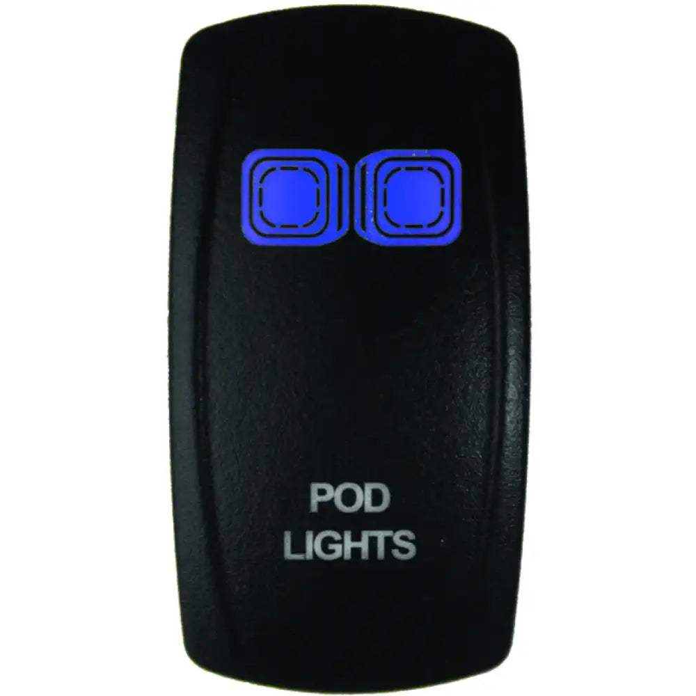 Black rocker switch with blue lights from DragonFire Racing Lighted Switch On/Off Blue