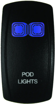 Black rocker switch with blue lights from DragonFire Racing Lighted Switch On/Off Blue