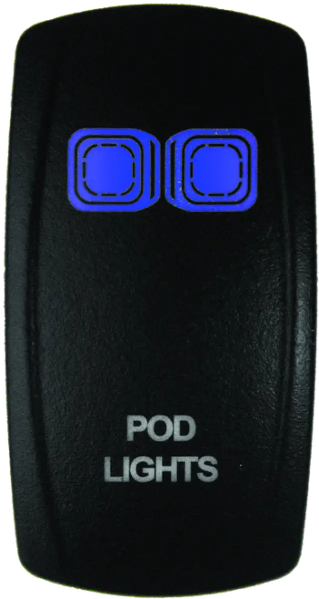 Black rocker switch with blue lights from DragonFire Racing Lighted Switch On/Off Blue