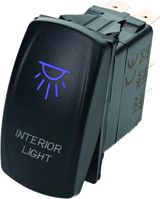 Black rocker switch with blue light from DragonFire Racing Lighted Switch On/Off Blue