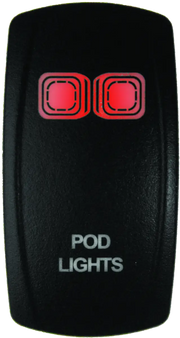 DragonFire Racing Lighted Switch On/Off Red - 522615 - Interior Accessories