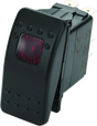 Black rocker switch with red indicator from DragonFire Racing Lighted Switch line