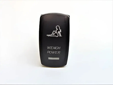 Black rocker switch with reclining woman from DragonFire Racing Lighted Switch Wench Blue