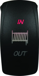 Black DragonFire Racing Lighted Switch Winch with In/Out Symbols for Racing Lights