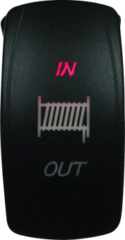 Black DragonFire Racing Lighted Switch Winch with In/Out Symbols for Racing Lights