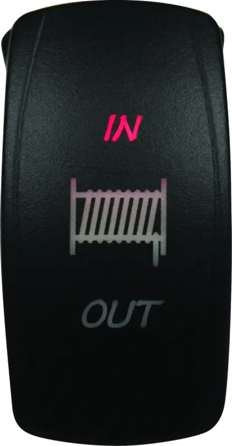 Black DragonFire Racing Lighted Switch Winch with In/Out Symbols for Racing Lights