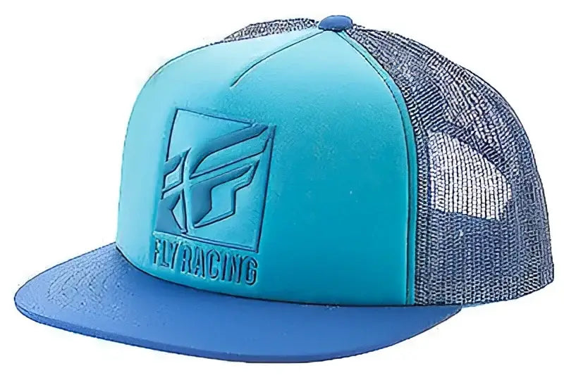 Blue and turquoise DragonFire Racing Run DFR Patch Hat for racing fans