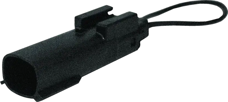 Black cylindrical seat belt sensor plug with loop for Arctic Cat models