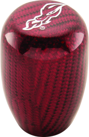Red carbon fiber DragonFire Racing shift knob for a sleek racing shift knob upgrade