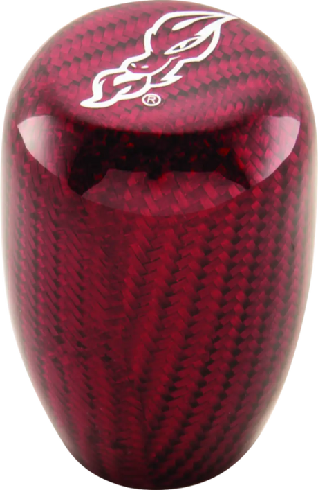 Red carbon fiber DragonFire Racing shift knob for a sleek racing shift knob upgrade