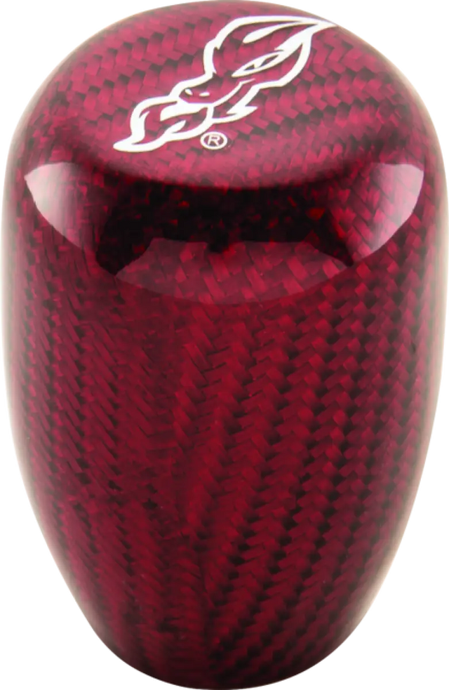 Red carbon fiber DragonFire Racing shift knob for a sleek racing shift knob upgrade