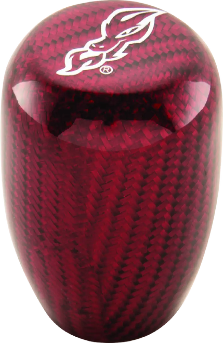 Red carbon fiber DragonFire Racing shift knob for a sleek racing shift knob upgrade