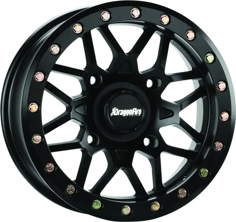 DragonFire Racing Typhon Wheel 14X7 4/137 5 + 2 + 10 Machined Black - 523196 - Wheels