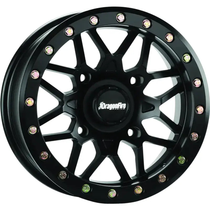 DragonFire Racing Typhon Wheel 14X7 4/137 5 + 2 + 10 Machined Red - 523204 - Wheels