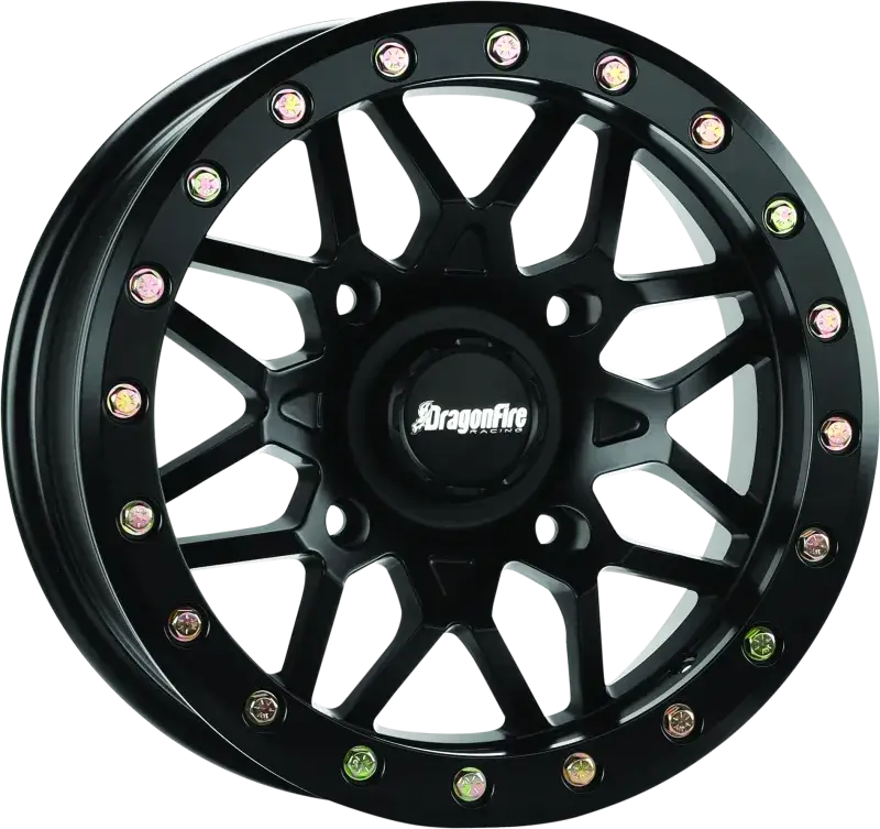 DragonFire Racing Typhon Wheel 14X7 4/156 + 10 5 + 2 Machined Black - Wheels
