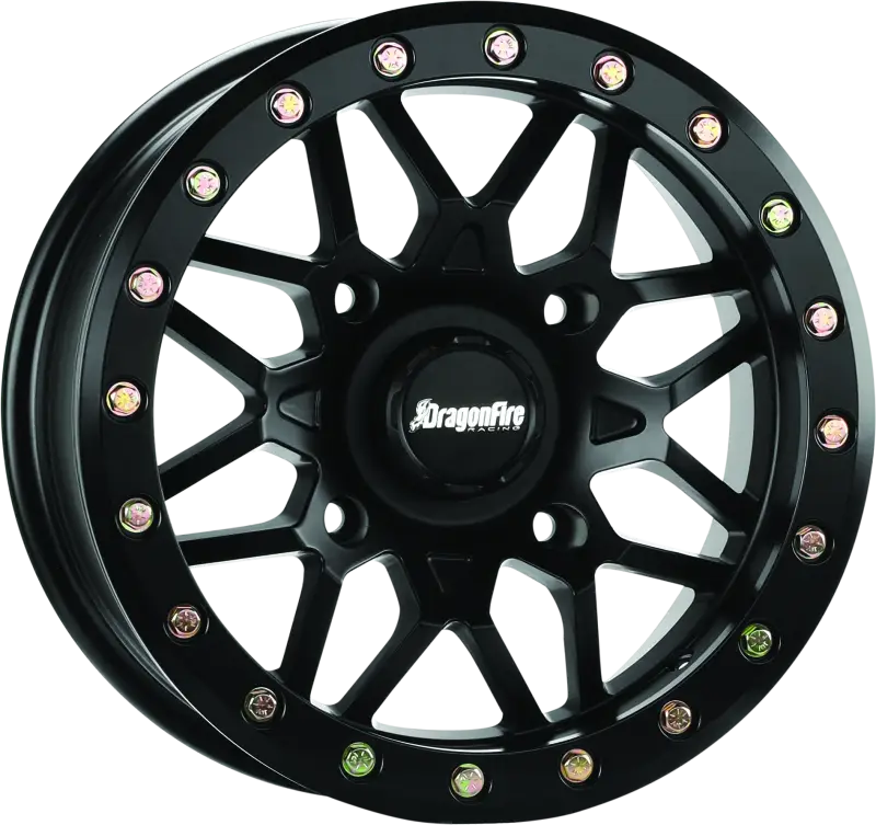 DragonFire Racing Typhon Wheel 15X10 4/137 5 + 5 + 0 Machined Black - 523201 - Wheels