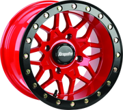 DragonFire Racing Typhon Wheel 15X10 4/156 5 + 5 + 0 Machined Red - 523210 - Wheels