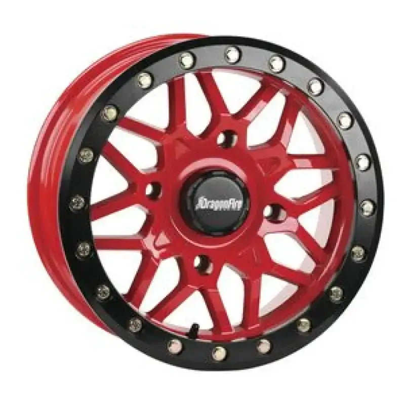 DragonFire Racing Typhon Wheel 15X6 4/156 5 + 1 + 40 Machined Red - 523208 - Wheels