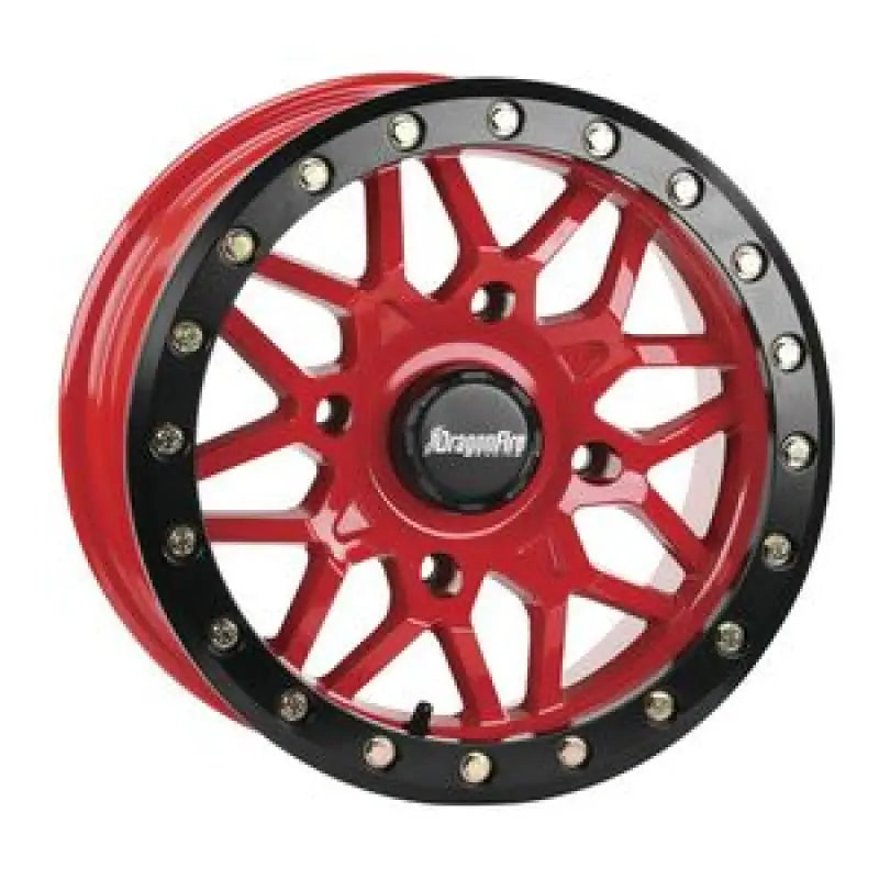 DragonFire Racing Typhon Wheel 15X6 4/156 5 + 1 + 40 Machined Red - 523208 - Wheels