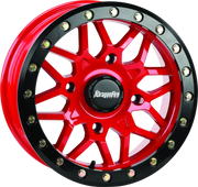 DragonFire Racing Typhon Wheel 15X6 4/156 5 + 1 + 40 Machined Red - 523208 - Wheels