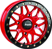 DragonFire Racing Typhon Wheel 15X7 4/137 5 + 2 + 10 Machined Red - 523206 - Wheels