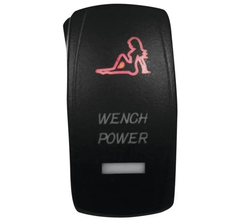 Black rocker switch with suggestive graphic for DragonFire Racing Wench Power Red product