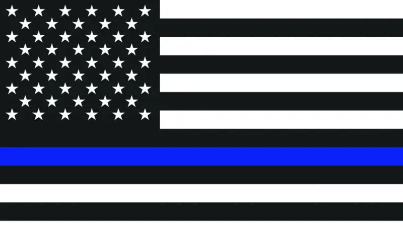 Thin blue line American flag in DragonFire Racing whip flag for back the blue support