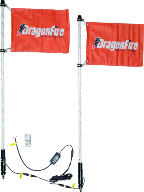 DragonFire Racing Whips - 4Ft Spiral Led Clear Pair - 522804 - Lights