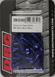 DRC Aluminum Taper Bolts Blue M6x25mm 20/Pk for Powersports