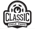 Classic Cycle Parts logo in black and white with a wrench inside a gear.