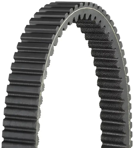 Toothed rubber drive belt for 44 inch outside circumference and 1.53 inch top width