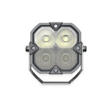 Driving/ Fog Light LED Bulb; 4 Cree XLamp XP-P LED; 3 Inch Cube; Fog Beam; 2800 Lumens; Clear/ Amber Polycarbonate Lens; Powder Coated Black Cast Aluminum Housing; Flush Mount; Set Of 2; With 2 Amber Driving Lenses/ 2 Clear Hybrid Lenses/ 2 Amber Hybrid L - RV and Auto Parts